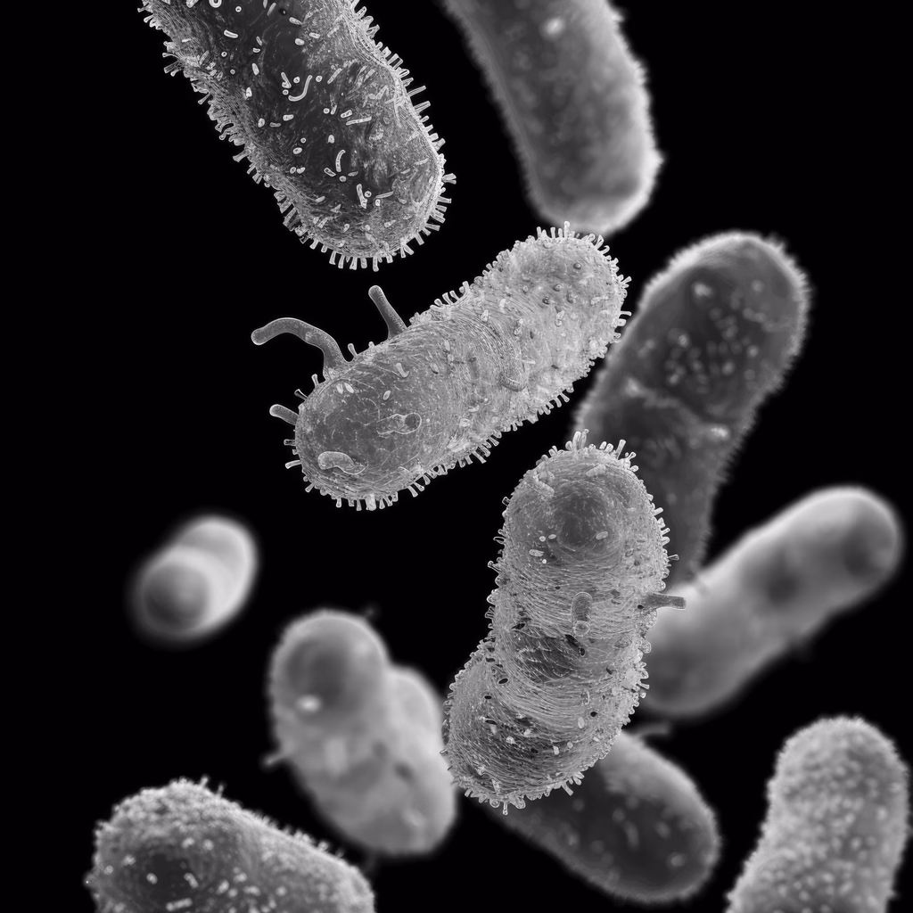 Microscopic view of bacteria